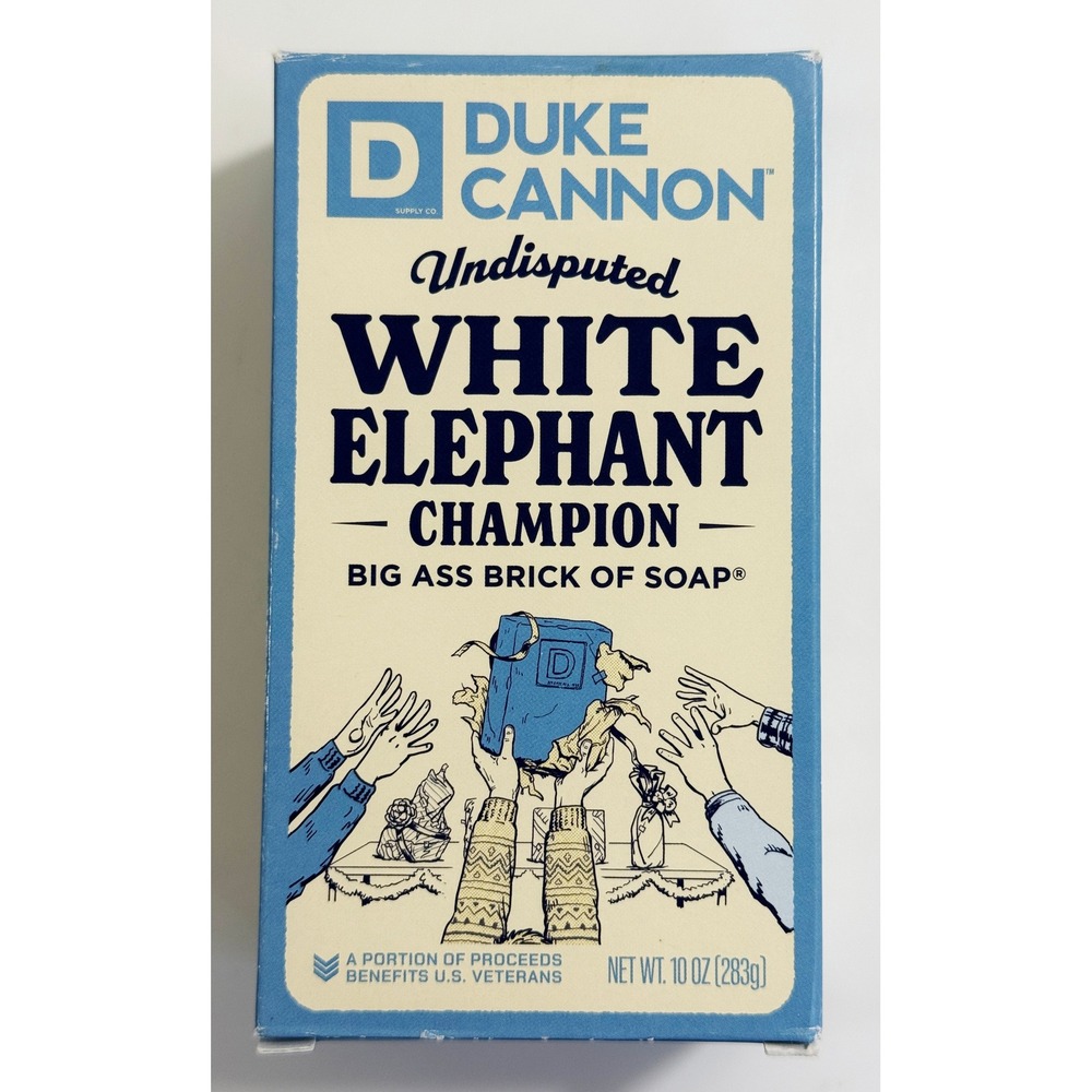 Duke Cannon Big Ass Brick of Soap Mens 10 oz Blue White Elephant Champion Citrus